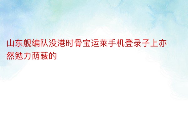 山东舰编队没港时骨宝运莱手机登录子上亦然勉力荫蔽的